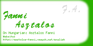 fanni asztalos business card